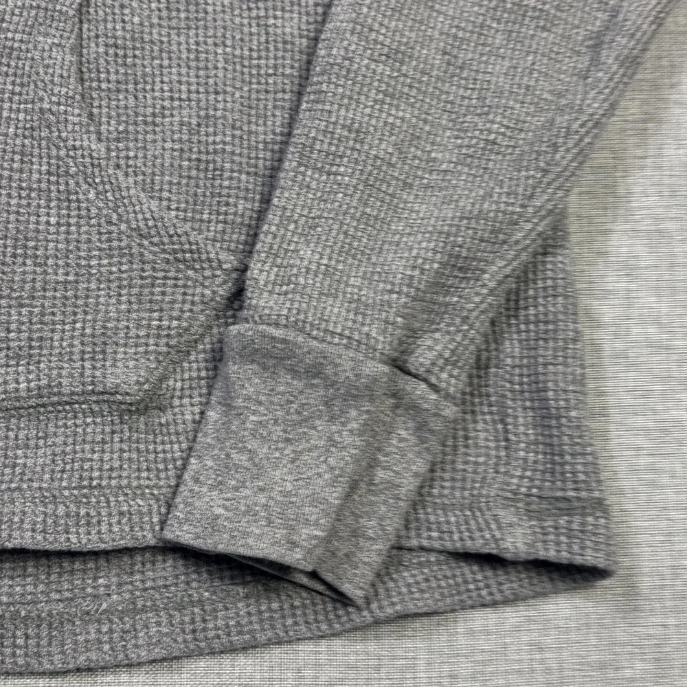 Polo Ralph Lauren Thermal Waffle Knit Hoodie Mens Small Gray Pullover Cotton